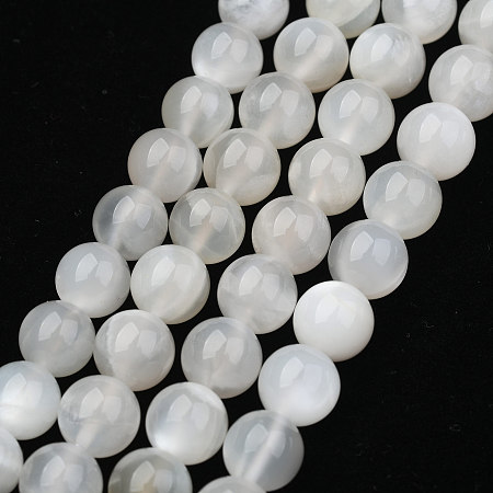 ARRICRAFT Natural Moonstone Beads Strands, Round, 8mm, Hole: 1mm, about 50pcs/strand, 15.7 inches(40cm)