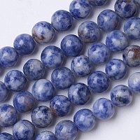 Arricraft Natural Blue Spot Jasper Beads Strands, Round, 8mm, Hole: 1mm, about 49pcs/strand, 15.35 inches
