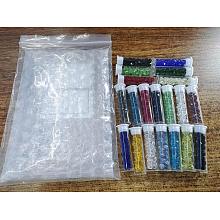 Arricraft 560Pcs 20 Styles Glass Beads, Faceted, Round & Bicone, Mixed Color, 4~5mm, Hole: 0.5~1mm, 28pcs/style