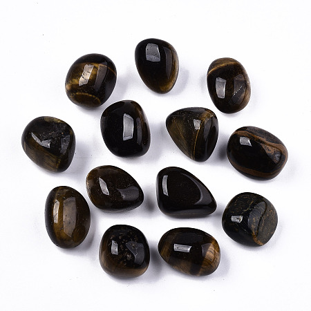 ARRICRAFT Natural Tiger Eye Beads, Tumbled Stone, No Hole/Undrilled, Nuggets, 19~30x18~28x10~24mm 250~300g/bag