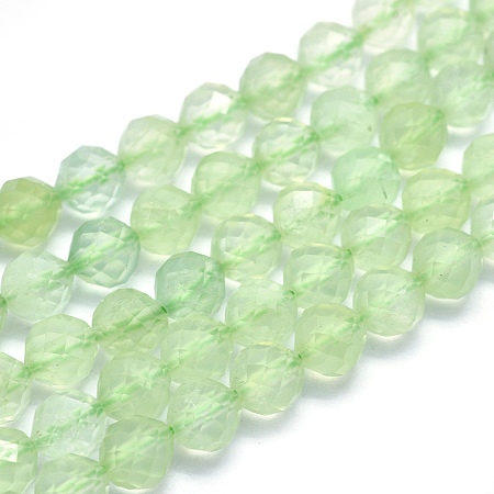 Arricraft Natural Prehnite Beads Strands, Round, Faceted, 6mm, Hole: 1mm, about 65pcs/strand, 14.9 inches(38cm)
