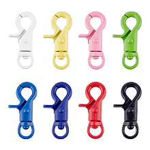 Brass Swivel Clasps, Mixed Color, 42x21.5~22x8mm, Hole: 6x8.5mm, 8 colors, 2pcs/color, 16pcs/box