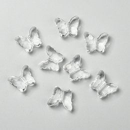 Honeyhandy Transparent Acrylic Beads, Butterfly, Clear, about 22mm long, 18mm wide, 9mm thick, hole: 2mm, about 257pcs/500g