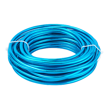 Aluminum Wire, for Jewelry Making, Deep Sky Blue, 5.0mm; 10m/500g