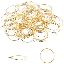 Unicraftale 304 Stainless Steel Wine Glass Charms Rings, Hoop Earring Findings, DIY Material for Basketball Wives Hoop Earrings, with Bead Container, Golden, 20x0.7mm, 100pcs/box