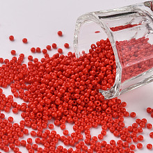 Honeyhandy 11/0 Grade A Baking Paint Glass Seed Beads, Round, Salmon, 2.3x1.5mm, Hole: 1mm, about 5300pcs/50g