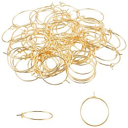 Unicraftale 304 Stainless Steel Wine Glass Charms Rings, Hoop Earring Findings, DIY Material for Basketball Wives Hoop Earrings, with Bead Container, Golden, 20x0.7mm, 100pcs/box