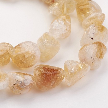 Arricraft Natural Gemstone Nugget Citrine Bead Strands, Citrine, 16~22x8~16x6~8mm, Hole: 1mm, about 21pcs/strand, 16 inches