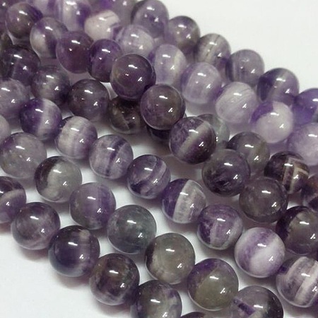 Arricraft Gemstone Beads Strands, Natural Grade B Amethyst, Round, Purple, 6mm, Hole: 1mm, about 66pcs/strand