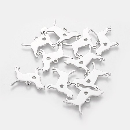 Pandahall Elite 10PCS Stainless Steel Pendants Cute Dog Pendant Charm Pendants Accessory DIY for Jewelry Making and Crafting