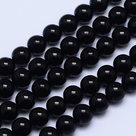 ARRICRAFT Grade A Natural Tourmaline Round Bead Strands, 6mm, Hole: 1mm, about 65pcs/strand, 15.5 inches