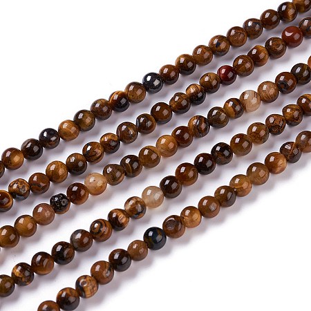 ARRICRAFT Natural Yellow Tiger Eye Beads Strands, Grade B, Round, 6mm, Hole: 1mm, about 65~70pcs/strand, 14.76~15.75 inches(37.5~40.5cm)