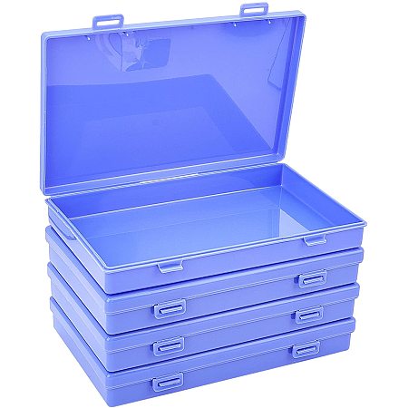 Plastic Boxs, Bead Storage Containers, Rectangle, Blue Violet, 17.5x11.2x2.7cm