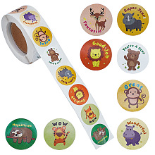 CRASPIRE Animal Self-Adhesive Paper Gift Tag Stickers, Adhesive Labels On A Roll for Party, Christmas Holiday Decorative Presents, Mixed Color, 25mm; 500pcs/roll