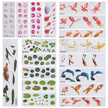 Olycraft 3D Resin Decorations Stickers, DIY Handmade Scrapbook Photo Albums, Mixed Color, 18pcs/set