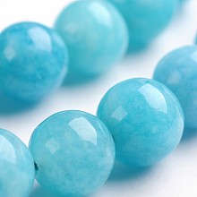 ARRICRAFT Natural Gemstone Beads Strands, Dyed, Imitation Aquamarine, Round, 10mm, Hole: 1mm, about 38pcs/strand, 14.9 inches