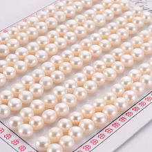 Honeyhandy Natural Cultured Freshwater Pearl Beads, Grade 3A, Half Drilled, Rondelle, Floral White, 5x4mm, Hole: 0.8mm