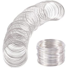 BENECREAT 500 Loop Silver Jewelry Memory Beading Wire Bangle Bracelet Wire for Bracelet DIY Jewelry Making - 22 Gauge, 60mm