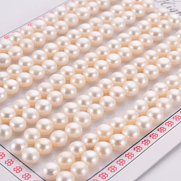 Honeyhandy Natural Cultured Freshwater Pearl Beads, Grade 3A, Half Drilled, Rondelle, Floral White, 5x4mm, Hole: 0.8mm