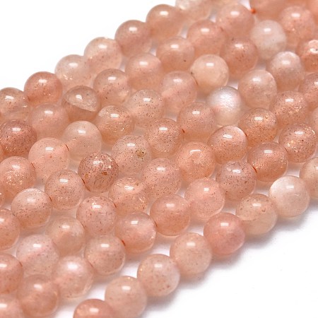Arricraft Natural Sunstone Beads Strands, Round, 4~4.5mm, Hole: 0.5mm, about 102pcs/Strand, 15.35 inches(39cm)