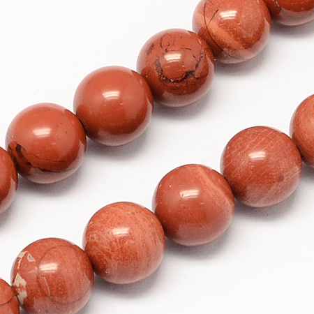 ARRICRAFT Natural Red Jasper Bead Strands, Round, 8mm, Hole: 1mm, about 53pcs/strand, 15.7 inches