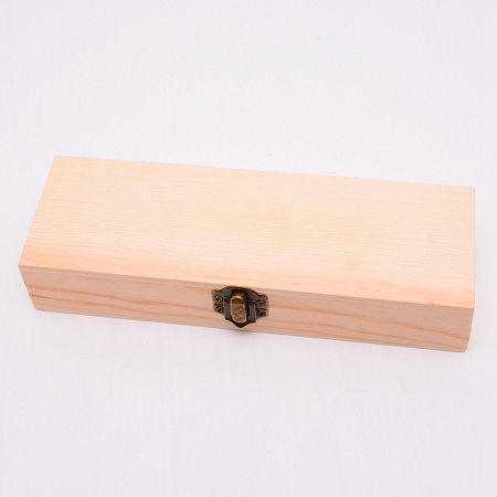 NBEADS Wooden Storage Box, with Iron Findings, for Official Supplies, Jewelry, Rectangle, BurlyWood, 20.8x7.5x3.9cm