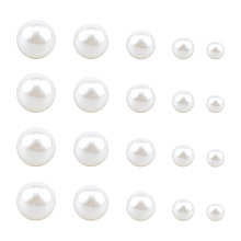 CHGCRAFT Resin Imitation Pearl Beads, No Hole/Undrilled, Round, White, 7.5~25mm; 214pcs/box