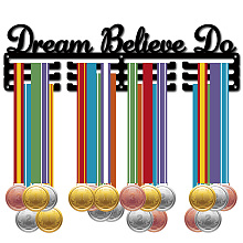 CREATCABIN Dream Believe Do Medal Holder Display Hanger Rack Sports Awards Metal Holder Rack Wall Mounted Stainless Steel Metal Hanging for Athletes Player Gymnastics Over 60 Medals 15.7 x 4.5 Inch