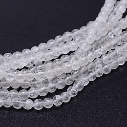 Arricraft Natural Quartz Crystal Round Bead Strands, 6mm, Hole: 1mm, about 64pcs/strand, 16 inches