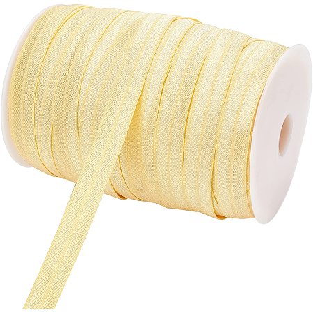 BENECREAT Flat Elastic Rubber Cord/Band, Webbing Garment Sewing Accessories, Beige, 15mm; about 75m/roll