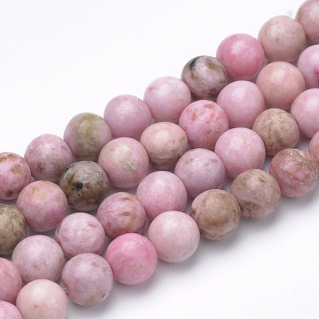 Arricraft Natural Crazy Agate Beads Strands, Dyed, Round, Pink, 8~8.5mm, Hole: 1mm, about 47pcs/strand, 15.5 inches