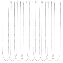 UNICRAFTALE Vacuum Plating Classic Plain 304 Stainless Steel Mens Womens Cable Chain for Necklace Making, with Lobster Claw Clasps, Stainless Steel Color, 17.7 inches(45cm), 20pcs/box