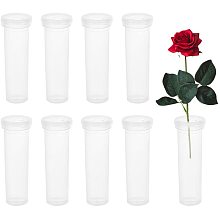 Plastic Flower Root Tube, for Garden Office and Balcony Decoration, Clear, 10.7x3.2cm