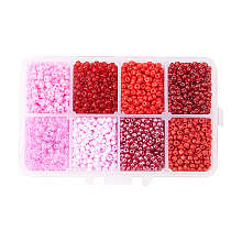 ARRICRAFT 1 Box 8/0 Glass Seed Beads Round  Loose Spacer Beads, Red, 3mm, Hole: 1mm, about 4200pcs/box