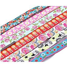 FINGERINSPIRE Embroidered Polyester Jacquard Ribbon, Mixed Patterns, for DIY Child Clothing, Shoes, Hats Accessories and Birthday Gift Wrapping, Mixed Color, 5/8"(16mm), 22yards/set