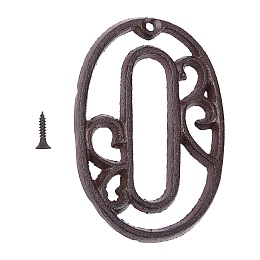 GORGECRAFT Iron Home Address Number, with Screw, Number, Num.0, 116x81x6mm, Hole: 5mm