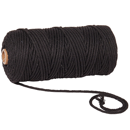 Gorgecraft Cotton String Threads, Decorative String Threads, for DIY Crafts, Gift Wrapping and Jewelry Making, Black, 2mm, about 100m/roll(110yards/roll)