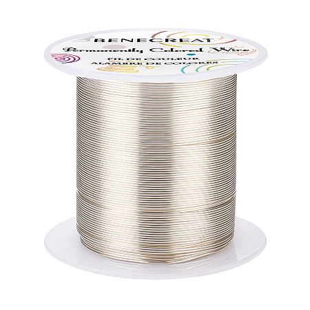 Copper Wire, for Wire Wrapped Jewelry Making, Silver, 23 Gauge, 0.6mm; about 50m/roll