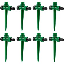 Plastics Lawn Sprinkler, Adjustable Watering System, for Lawn, Nursery & Grass Irrigation, Garden Water Sprinklers, Green, 205x100x31.5mm, Hole: 19mm; 8sets/bag