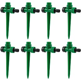 Plastics Lawn Sprinkler, Adjustable Watering System, for Lawn, Nursery & Grass Irrigation, Garden Water Sprinklers, Green, 205x100x31.5mm, Hole: 19mm; 8sets/bag