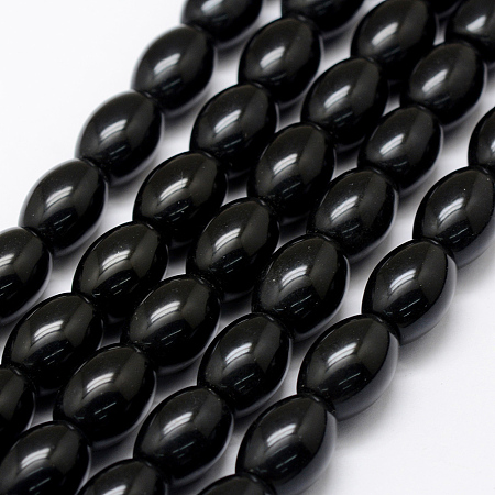 Arricraft Natural Obsidian Beads Strands, Oval, 16x12mm, Hole: 1mm, about 25pcs/strand, 15.3 inches(39cm)