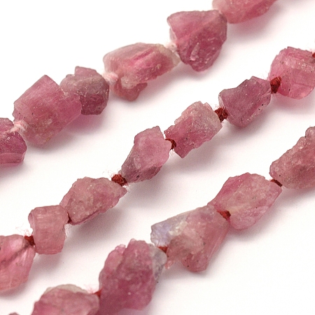 ARRICRAFT Rough Raw Natural Tourmaline Beads Strands, Nuggets, 6~8x4~9mm, Hole: 0.5mm, 16.5 inches(41.9cm)
