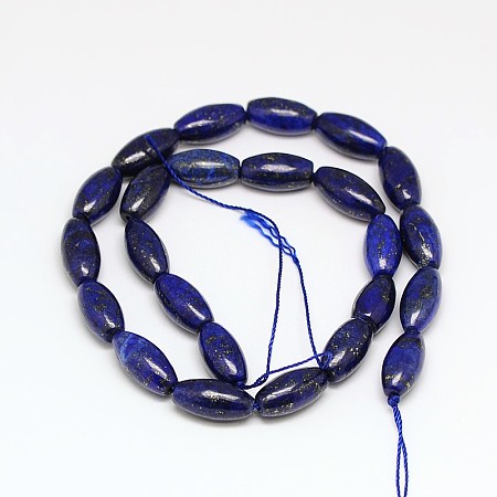 Arricraft Natural Lapis Lazuli Rice Bead Strands, Dyed & Heated, Lapis Lazuli, 16x8mm, Hole: 1mm, about 24pcs/strnd, 15 inches