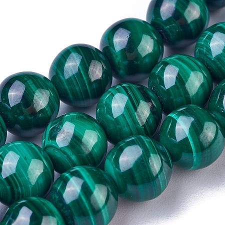 ARRICRAFT Natural Malachite Beads Strands, Round, 8mm, Hole: 0.7mm, about 52~53pcs/strand, 15.5 inches(39.5cm)