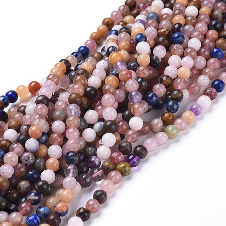 ARRICRAFT Natural Gemstone Beads Strands, Mixed Stone, Round, 5.8~6.8mm, Hole: 0.7mm, about: 66pcs/Strand, 15 inches~15.5 inches(38~39cm)