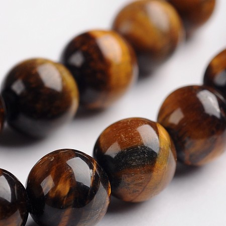 ARRICRAFT Round Natural Tiger Eye Gemstone Bead Strands, 10mm, Hole: 1mm, about 38pcs/strand, 14.9 inches