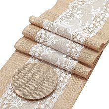 FINGERINSPIRE Linen Table Mat, Cup Mat and Burlap Table Runner for Dining Table, Mixed Color, 11pcs/set