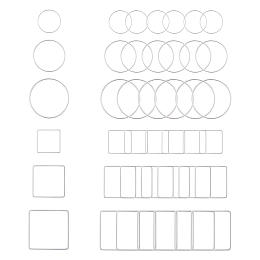 Unicraftale Stainless Steel Linking Rings, for Jewelry Making, Ring & Square, Stainless Steel Color, 68x52x11mm; 60pcs/box