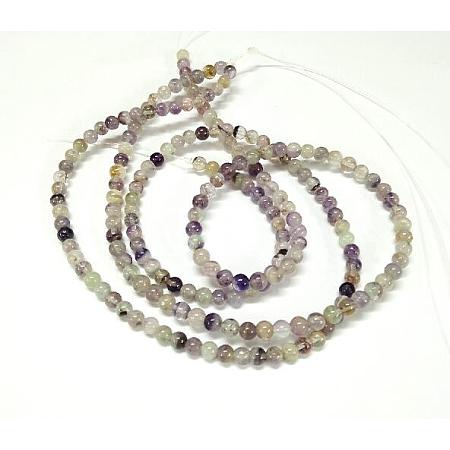 Arricraft Natural Purple Fluorite Round Bead Strands, 8mm, Hole: 1mm, about 49pcs/strand, 15.7 inches
