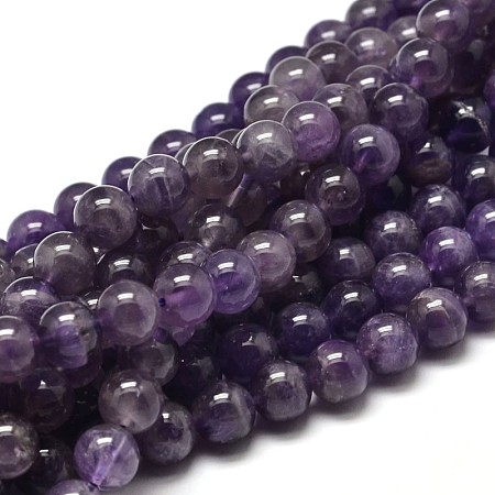 Arricraft Natural Amethyst Round Bead Strands, Grade B, 6mm, Hole: 1mm, about 63~65pcs/strand, 15.3 inches